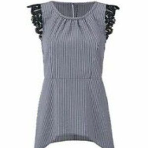 Cabi Lace Flutter Top